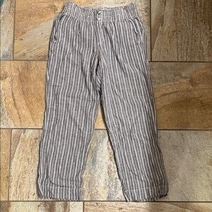 Striped Gray Women’s Linen Bottoms